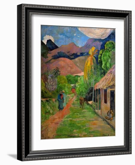 Path in Papeete, called rue du Tahiti. Oil on canvas (1891) 115.5 x 88.5 cm Cat. W 441.-Paul Gauguin-Framed Giclee Print