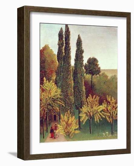 Path in the Buttes Chaumont Park, Paris, 1908-Henri Rousseau-Framed Giclee Print