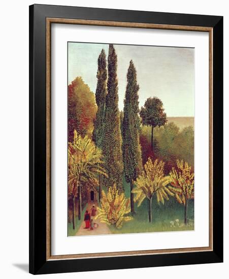 Path in the Buttes Chaumont Park, Paris, 1908-Henri Rousseau-Framed Giclee Print