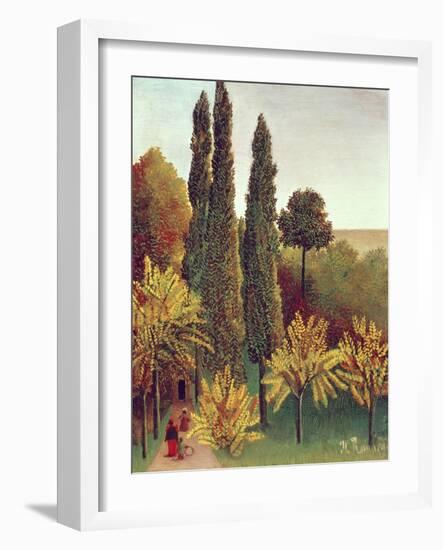 Path in the Buttes Chaumont Park, Paris, 1908-Henri Rousseau-Framed Giclee Print