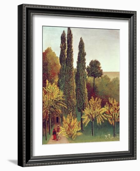 Path in the Buttes Chaumont Park, Paris, 1908-Henri Rousseau-Framed Giclee Print