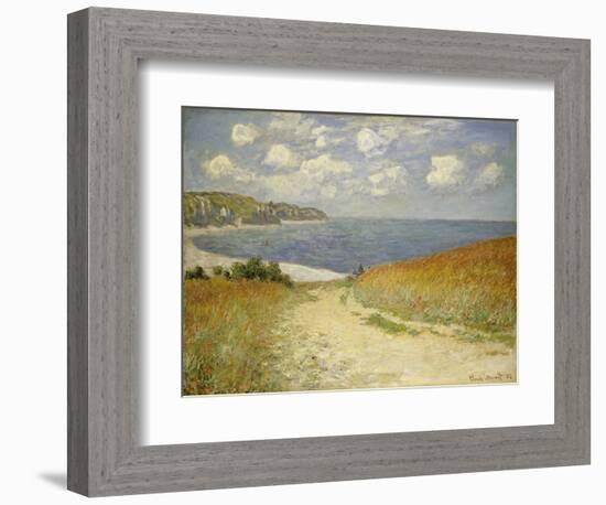 Path in the Wheat at Pourville, 1882-Claude Monet-Framed Premium Giclee Print