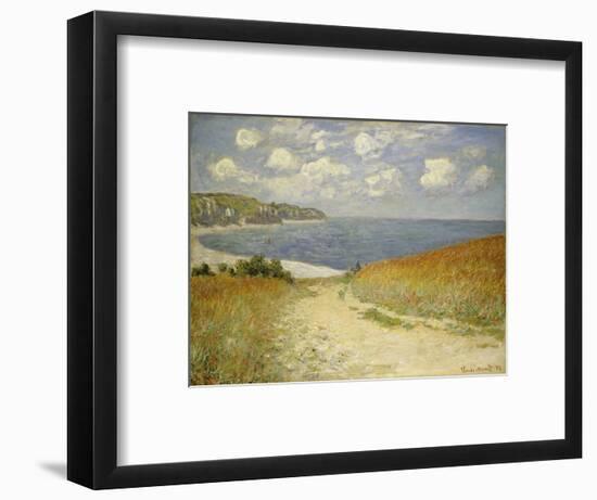 Path in the Wheat at Pourville, 1882-Claude Monet-Framed Premium Giclee Print