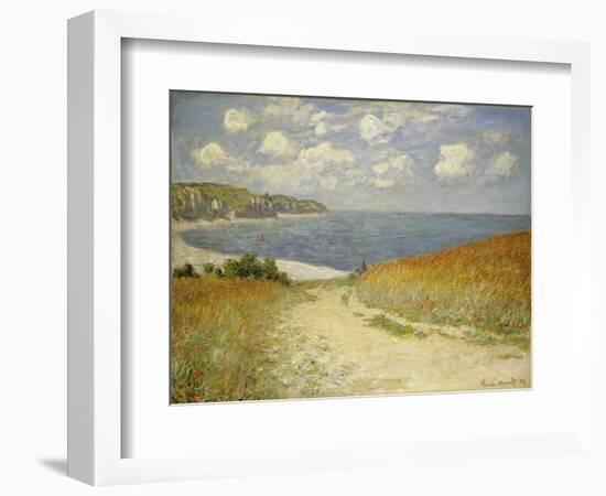 Path in the Wheat at Pourville, 1882-Claude Monet-Framed Premium Giclee Print