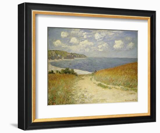 Path in the Wheat at Pourville, 1882-Claude Monet-Framed Premium Giclee Print