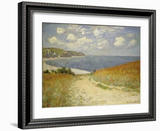 Path in the Wheat at Pourville, 1882-Claude Monet-Framed Giclee Print