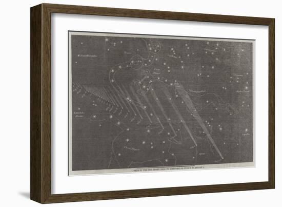 Path of the New Comet from its Discovery on 30 June to 9 August-null-Framed Giclee Print