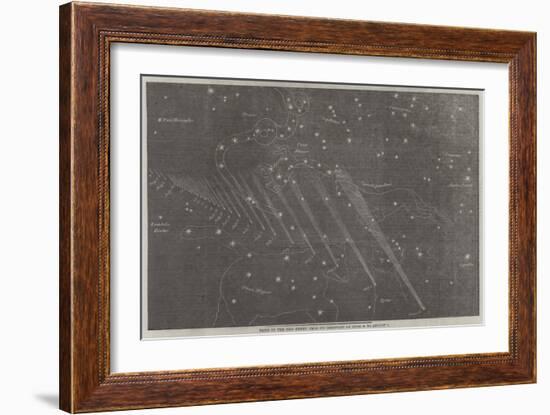 Path of the New Comet from its Discovery on 30 June to 9 August-null-Framed Giclee Print