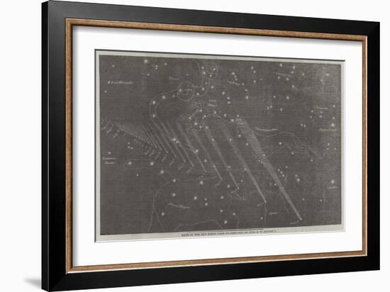 Path of the New Comet from its Discovery on 30 June to 9 August-null-Framed Giclee Print