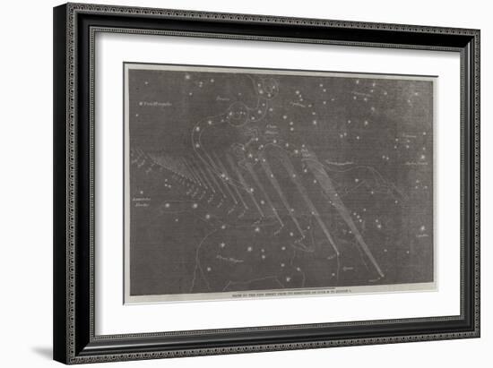 Path of the New Comet from its Discovery on 30 June to 9 August-null-Framed Giclee Print