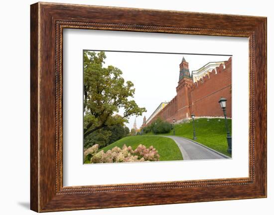 Path outside the walls of the Kremlinin in Alexandrovsky Gardens, Moscow, Russia, Europe-Miles Ertman-Framed Photographic Print