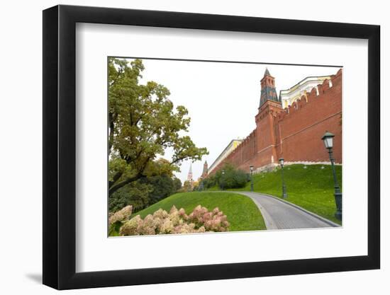 Path outside the walls of the Kremlinin in Alexandrovsky Gardens, Moscow, Russia, Europe-Miles Ertman-Framed Photographic Print