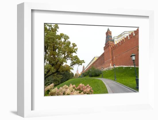 Path outside the walls of the Kremlinin in Alexandrovsky Gardens, Moscow, Russia, Europe-Miles Ertman-Framed Photographic Print