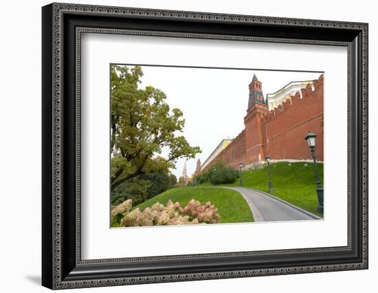 Path outside the walls of the Kremlinin in Alexandrovsky Gardens, Moscow, Russia, Europe-Miles Ertman-Framed Photographic Print