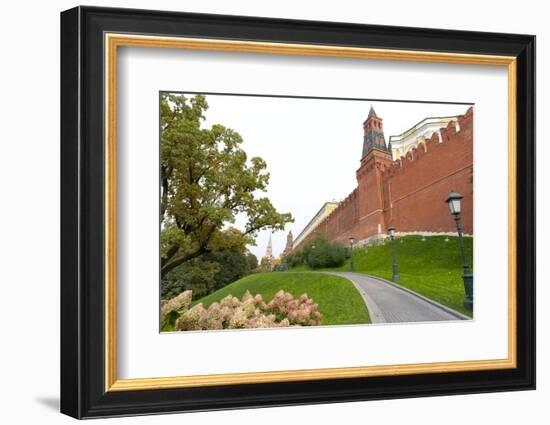 Path outside the walls of the Kremlinin in Alexandrovsky Gardens, Moscow, Russia, Europe-Miles Ertman-Framed Photographic Print