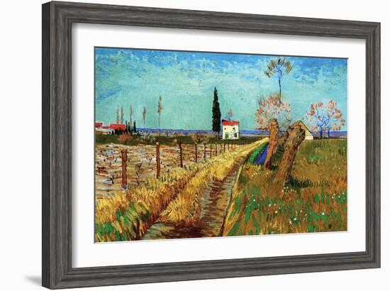 Path Through a Field with Willows-Vincent van Gogh-Framed Art Print