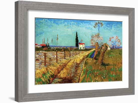 Path Through a Field with Willows-Vincent van Gogh-Framed Art Print