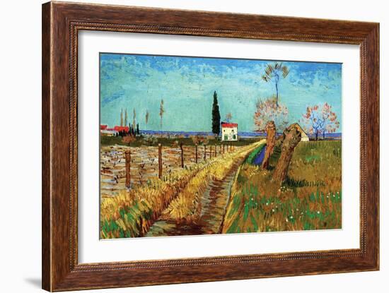 Path Through a Field with Willows-Vincent van Gogh-Framed Art Print