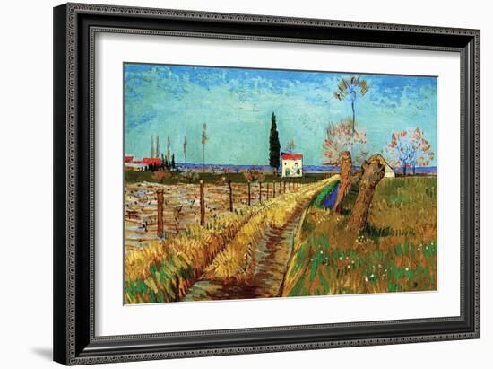 Path Through a Field with Willows-Vincent van Gogh-Framed Art Print