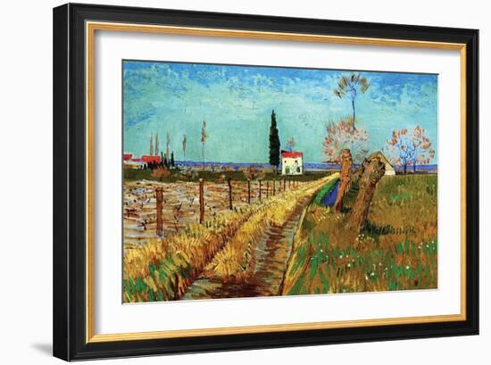 Path Through a Field with Willows-Vincent van Gogh-Framed Art Print