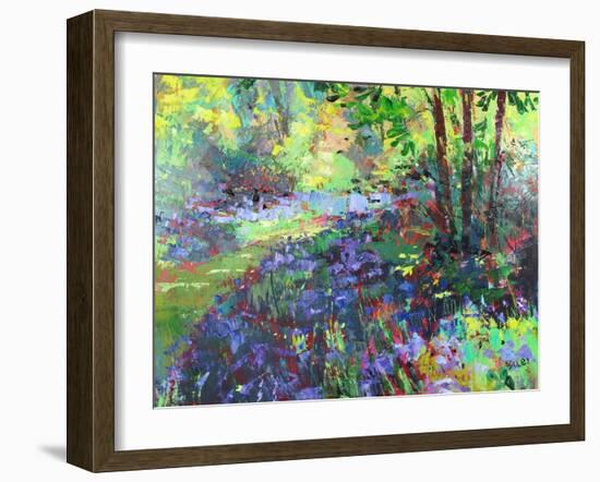 Path Through the Bluebells-Sylvia Paul-Framed Giclee Print