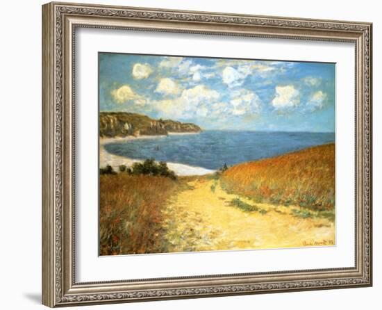 Path Through the Corn at Pourville, 1882-Claude Monet-Framed Art Print