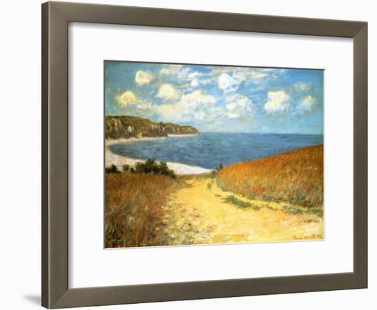 Path Through the Corn at Pourville, 1882-Claude Monet-Framed Art Print