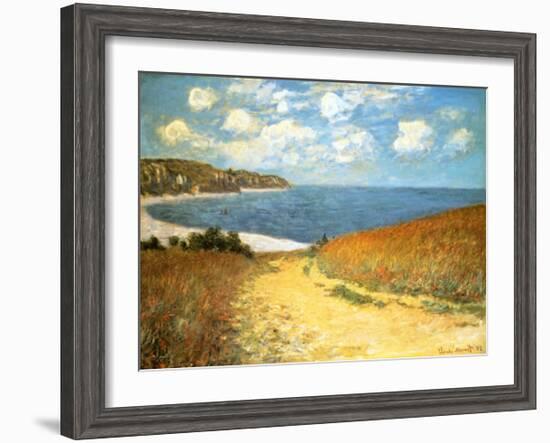 Path Through the Corn at Pourville, 1882-Claude Monet-Framed Art Print