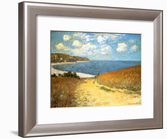 Path Through the Corn at Pourville, 1882-Claude Monet-Framed Art Print