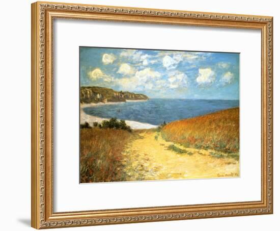 Path Through the Corn at Pourville, 1882-Claude Monet-Framed Art Print