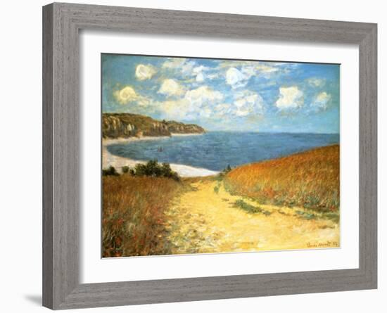 Path Through the Corn at Pourville, 1882-Claude Monet-Framed Art Print