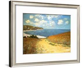 Path Through the Corn at Pourville, 1882-Claude Monet-Framed Art Print