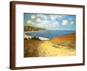 Path Through the Corn at Pourville, 1882-Claude Monet-Framed Art Print