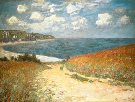 Path Through the Corn at Pourville, c.1882-Claude Monet-Framed Art Print