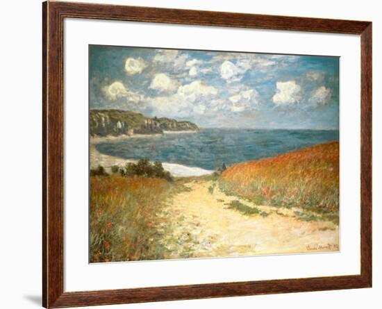 Path Through the Corn at Pourville, c.1882-Claude Monet-Framed Art Print