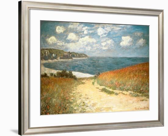 Path Through the Corn at Pourville, c.1882-Claude Monet-Framed Art Print