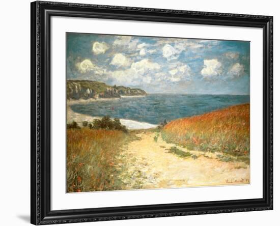 Path Through the Corn at Pourville, c.1882-Claude Monet-Framed Art Print