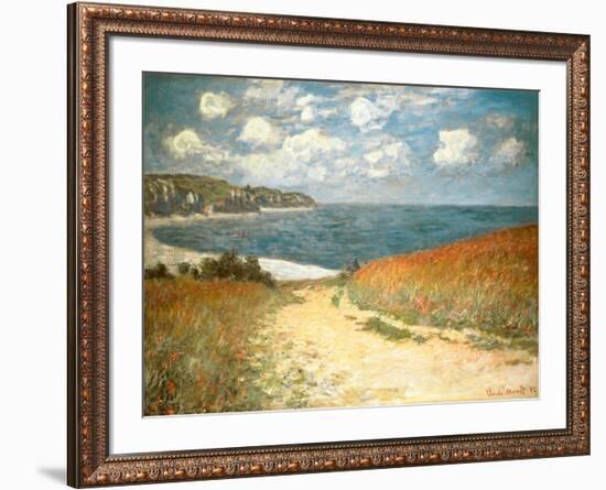 Path Through the Corn at Pourville, c.1882-Claude Monet-Framed Art Print