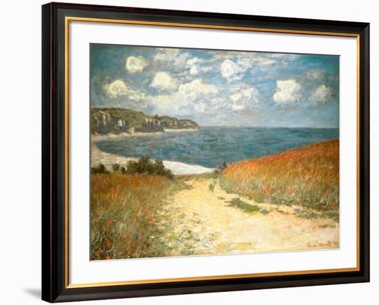 Path Through the Corn at Pourville, c.1882-Claude Monet-Framed Art Print