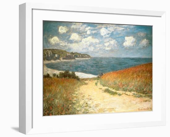 Path Through the Corn at Pourville, c.1882-Claude Monet-Framed Art Print