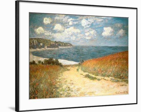 Path Through the Corn at Pourville, c.1882-Claude Monet-Framed Art Print