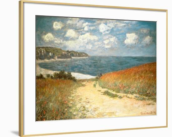 Path Through the Corn at Pourville, c.1882-Claude Monet-Framed Art Print