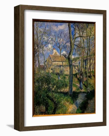 Path to Les Pouilleux, Pontoise. 1881 (Oil on Canvas)-Camille Pissarro-Framed Giclee Print