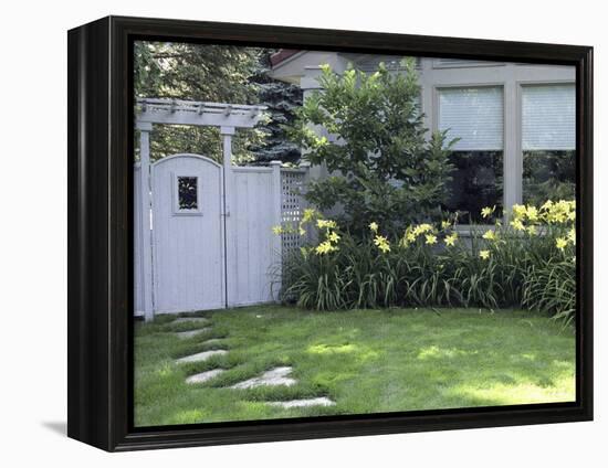 Path to the Garden Gate Lined with Daylilies-null-Framed Premier Image Canvas