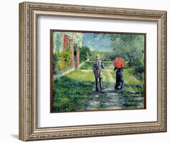 Path Up. Couple Walking in the Countryside. Painting by Gustave Caillebotte (1848-1894), 19Th Centu-Gustave Caillebotte-Framed Giclee Print