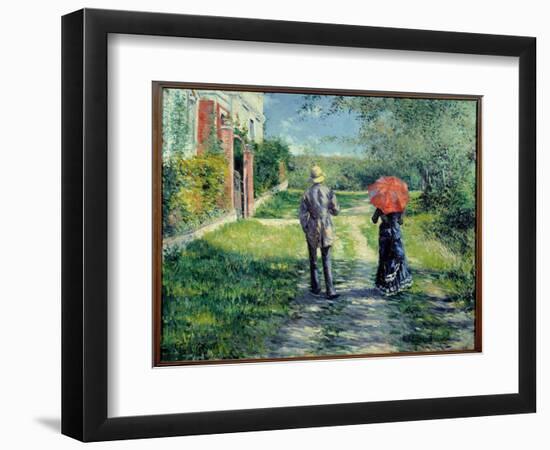 Path Up. Couple Walking in the Countryside. Painting by Gustave Caillebotte (1848-1894), 19Th Centu-Gustave Caillebotte-Framed Giclee Print