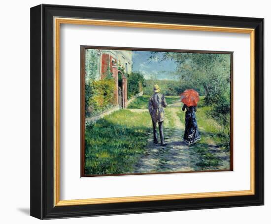 Path Up. Couple Walking in the Countryside. Painting by Gustave Caillebotte (1848-1894), 19Th Centu-Gustave Caillebotte-Framed Giclee Print