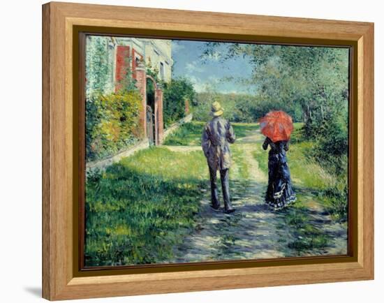 Path Up. Couple Walking in the Countryside. Painting by Gustave Caillebotte (1848-1894), 19Th Centu-Gustave Caillebotte-Framed Premier Image Canvas