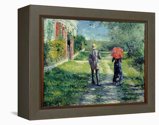 Path Up. Couple Walking in the Countryside. Painting by Gustave Caillebotte (1848-1894), 19Th Centu-Gustave Caillebotte-Framed Premier Image Canvas