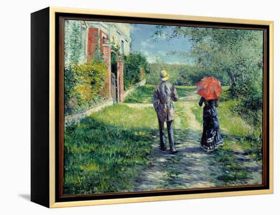 Path Up. Couple Walking in the Countryside. Painting by Gustave Caillebotte (1848-1894), 19Th Centu-Gustave Caillebotte-Framed Premier Image Canvas